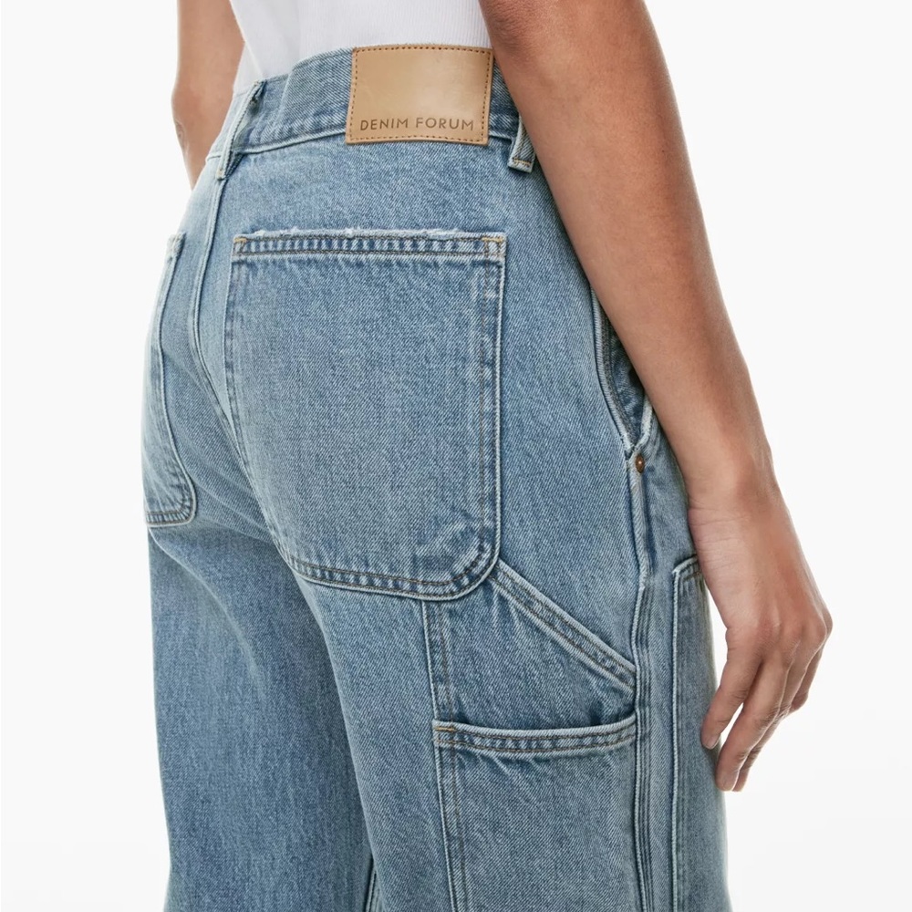 Denim Forum Light Blue High-Rise Carpenter Jeans - Picture 3 of 12